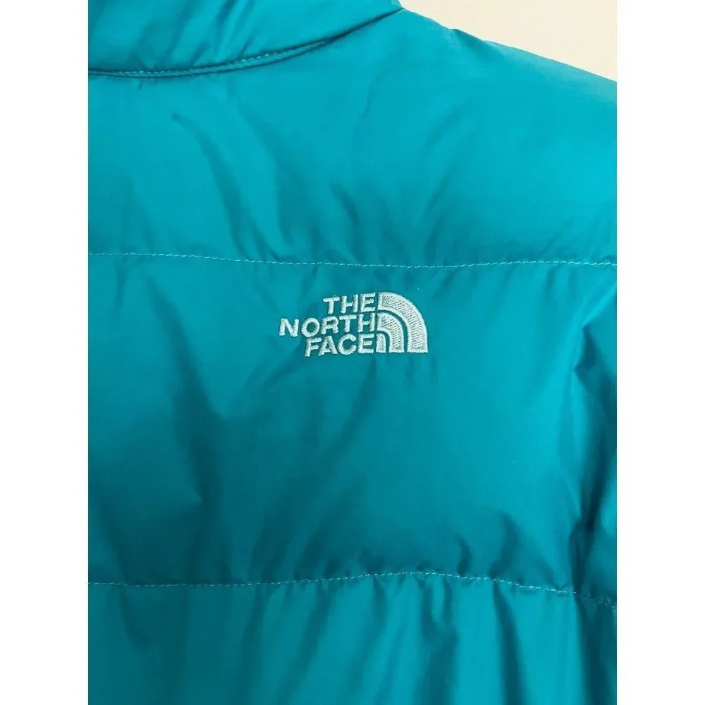The North Face Down Quilted 550 Girls Youth Blue Puffer Coat Jacket X Large